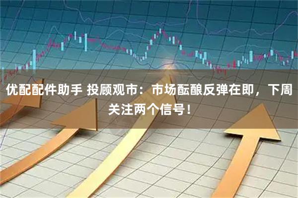 优配配件助手 投顾观市:市场酝酿反弹在即,下周关注两个信号!